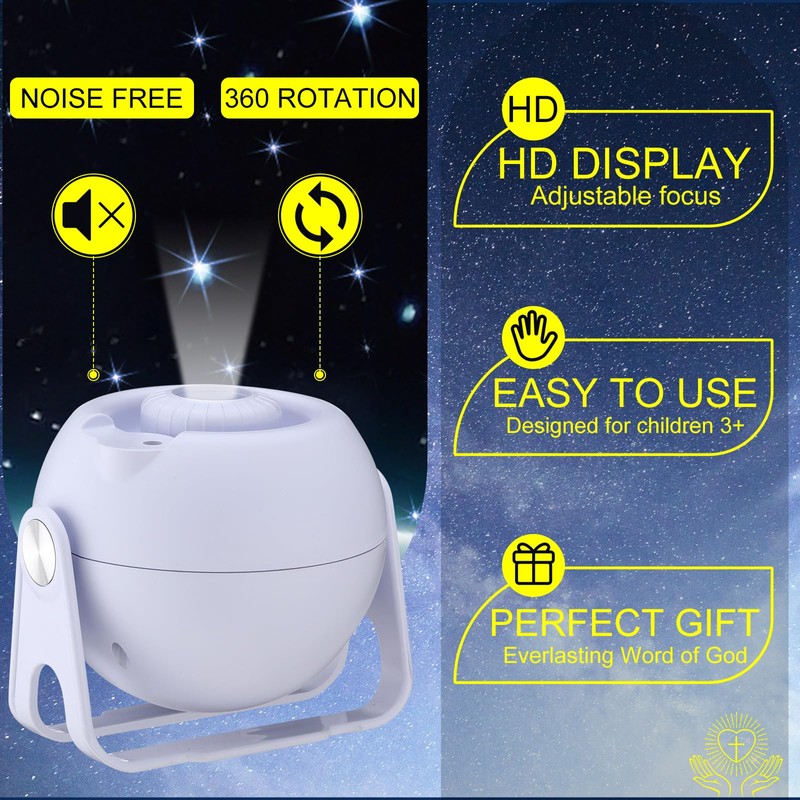 Aurelema Bible Verses Projector Galaxy Projector Includes 12 Interchangeable Christian