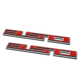 Auto Dynasty 2 x Metal Emblem Decal Logo Trim Badge 350 (Red & Silver)