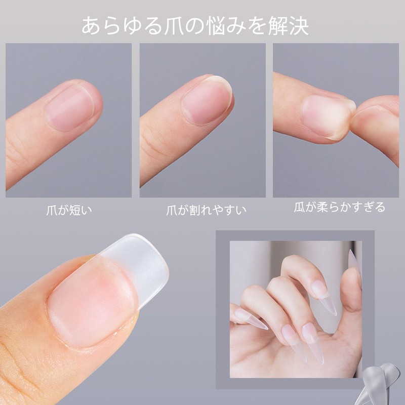 Nail Tips (5) Ultra Short, Long Teardrop Shape, Ultra Thin,