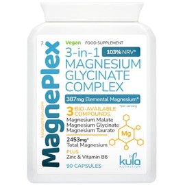 MagnePlex – 2454mg Magnesium Glycinate 3-in-1 Complex - 90 Vegan Capsules