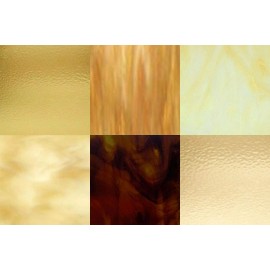 8x10-6 Sheets : Amber Variety Stained Glass Sheets for Mosaic and Stained Glass
