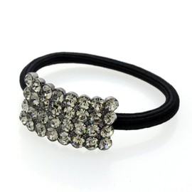 Ponytail Holders for Women Faux Rhinestone Heart Hair Ponytail Holders Decorative, Black