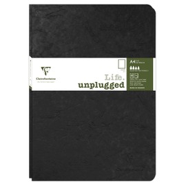 Clairefontaine Age Bag Duo 733081C Set of 2 Notebooks 21 x 29.7 cm, Stapled, 48 Sheets 90 g, Blank Black, 1 Set