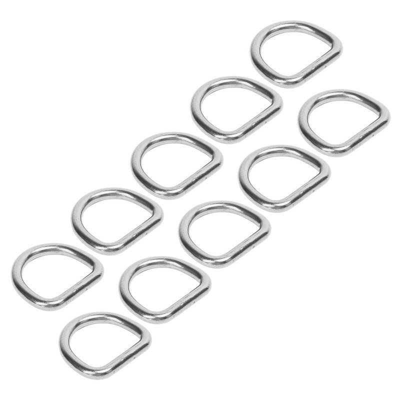 10 PCS 316 Stainless Steel D Ring Seamless Welded Hardware