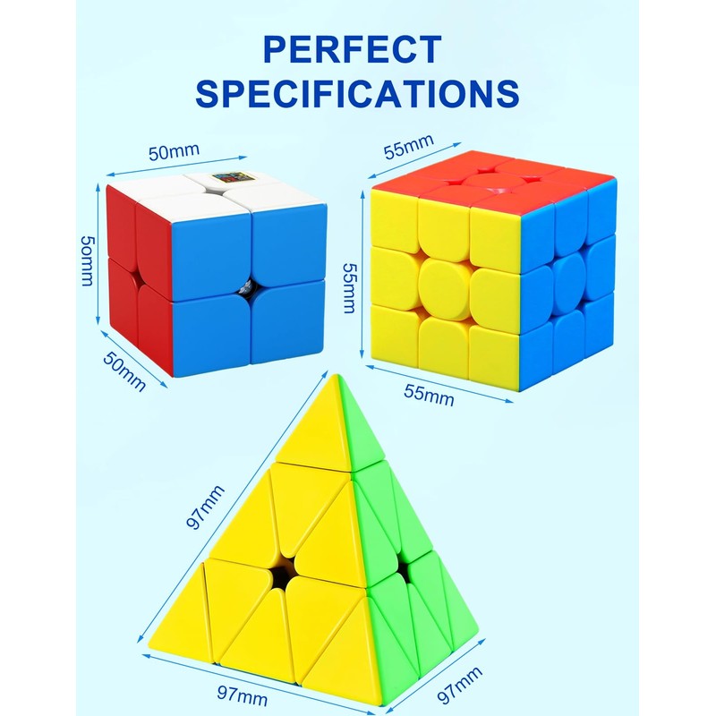 CFMOUR Speed Cube Set - Moyu Meilong 2x2x2 3x3x3 Pyramid