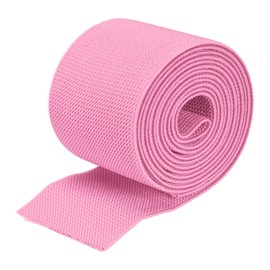 sourcing map Twill Wide Elastic Band Double-Side 50mm(2 inch) Flat 2 Yard Woven Elastic Band Knit Elastic Spool Heavy Stretch Strap Pink for Sewing, Waistband