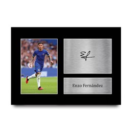 HWC Trading A4 Enzo Fernandez Chelsea Gifts Printed Signed Autograph Picture for Football Fans and Supporters - A4