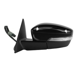 Fit System Driver Side Mirror for Volkswagen Beetle Coupe, Hatchback, Textured Black w/PTM Cover, w/Turn Signal, w/Chrome, Foldaway, Heated Power