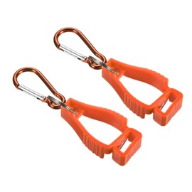 PATIKIL Glove Holder, Pack of 2 Gloves Grabber Clips Prevent Losing Hook Holder Hanger for Glasses Helmets, Orange