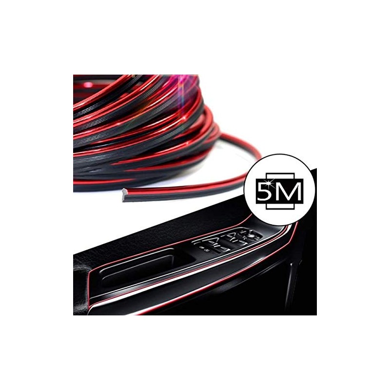 5 Metre Car Interior Trim Strip Moulding Flexible Metallic Shine