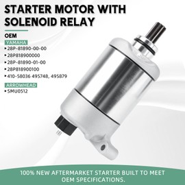 Starter for Yamaha Grizzly 550 2009-2014 Kodiak 700 2016-2022 Grizzly 700 YFM700 2009-2022, 28P-81890-01-00 410-58036 SMU0512.