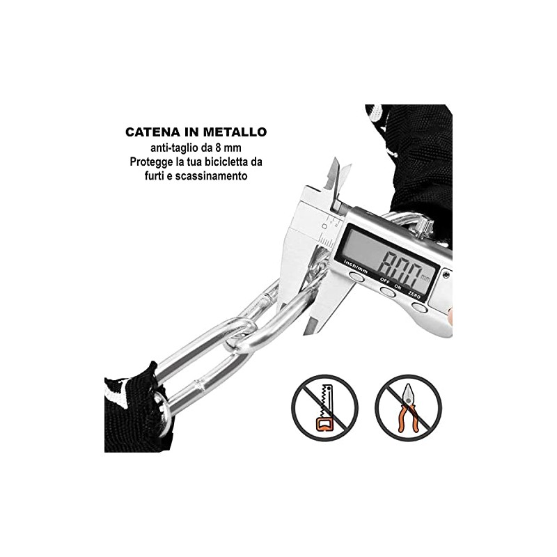 CUCUBA Padlock Chain for Bike and Motorcycle with Key, Heavy