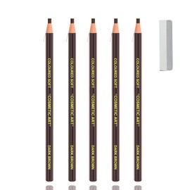 AWCCXMYM 5 Pcs Dark Brown Eyebrow Pencils for Women with Sharpener Waterproof and Sweat-Proof Eyebrow Pen Long-Lasting Eyeliner Pencil Create a Natural Eye Brow Makeup