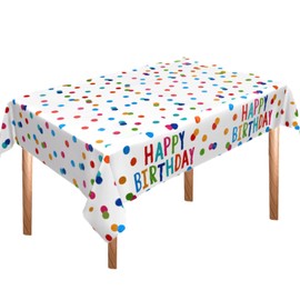 Pack of 2 Children's Birthday Tablecloths (137 cm x 274 cm), Colourful Decoration Birthday Children, Party Tablecloth for Garden, Wedding, Party