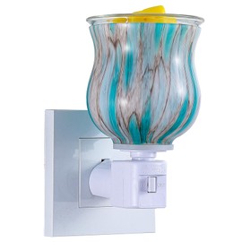 MeplLivs Warmers Pluggable Fragrance Glass Warmer- Decorative Plug-in for Warming Scented Candle (Light Green)