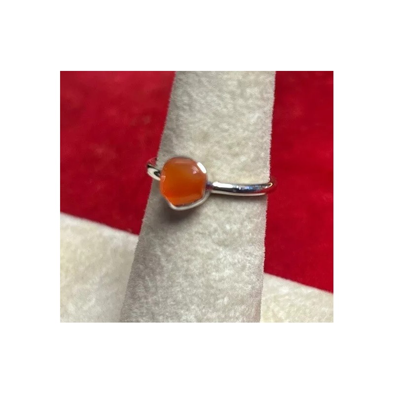 Natural Creations sterling silver stackable ring Size 10 Carnelian Raw
