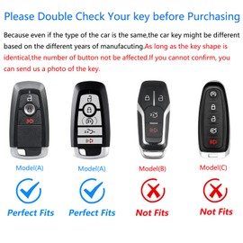 Ocezbiis For Ford Key Fob Cover,Keychain,Zinc Alloy Protection Car Key Shell Case Compatible with Ford Holder Smart Remote Keyless Keyshell Accessories(For Ford Style A Silver)