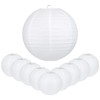 LIHAO 16 Inch White Round Paper Lanterns (10 Pack)
