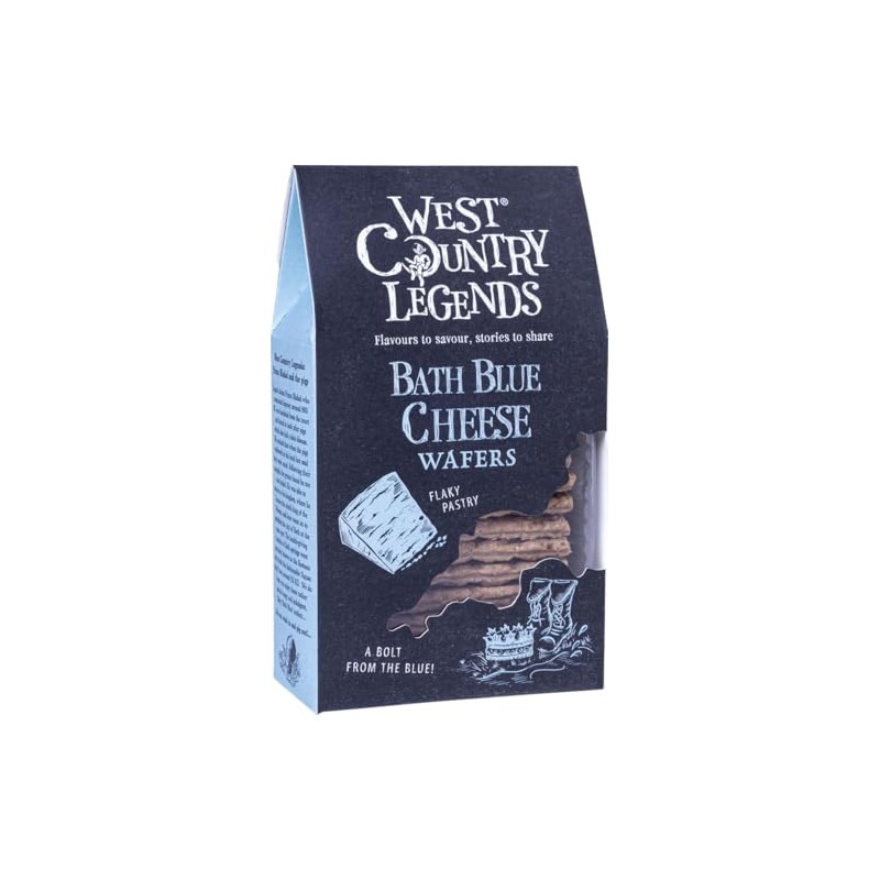 WEST COUNTRY LEGENDS - Bath Blue Cheese Wafers, Artisanal Crisp