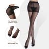 WAKUNA 20D Black Run-Resist Sheer Tights -2 Pairs with Reinforced