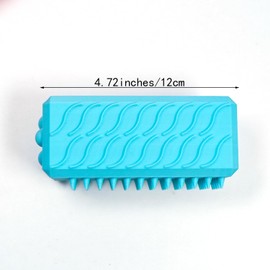 2-Pack 3D Printed Cat Grooming Brush & Massage Tool, 4.7-Inch Long with Multi-Shape Nubs, Ergonomic Cuboid Design for Easy Grip – Pink & Blue Color Options