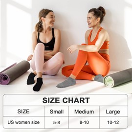 SkiBeaut Non Slip Socks Pilates Women Socks with Grips 4 Pairs Yoga Pure Barre Ballet Reformer Socks Home Hospital Anti Skid Sticky Socks for Woman (Size 5-8)