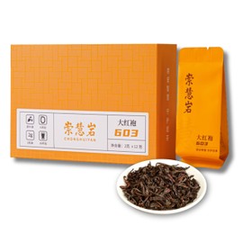 Premium Da Hong Pao Wuyi Rock Tea [A] - Traditional Crafted Loose Leaf Chinese Oolong Tea - 2g/8g x 12 Infusions - 崇慧岩大红袍603(2g *12, Floral and Fruity Aroma)