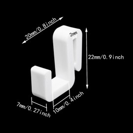 ITROLLE 20PCS Plastic Flat Bar Shelf Hooks Carabiner Hooks White Bathroom Multifunctional Storage Hooks Shelf Basket Rack Hooks Hanging Sponge Towel