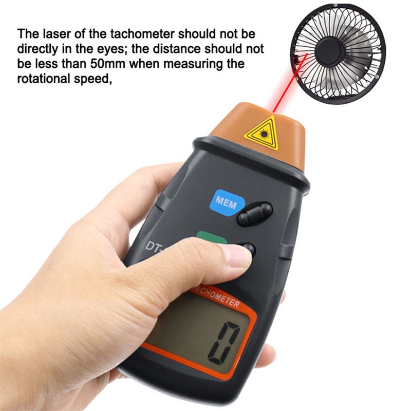 Digital Tachometer Laser Photo Non Contact Tach Meter Measurement Tool