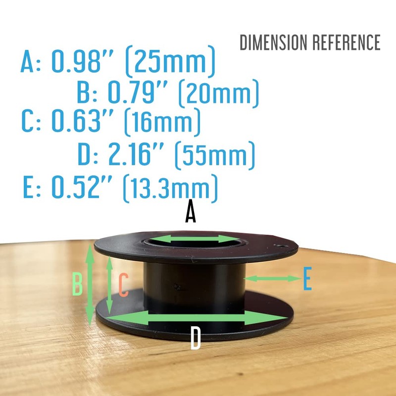 20 PC 2.16" Solid Plastic Ribbon Bobbins, Empty Spools for