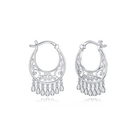 Flpruy Boho Earrings Silver 925 Women's Turquoise Earrings Vintage Jewellery Hanging Earrings for Women Girls Earrings, Sterling Silver