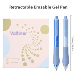 Valtiner 8Pcs Retractable Erasable Gel Pens, Blue & Black Ink 0.5mm Fine Tip with Clean Eraser, Smooth Writing, for Note Marking, Crossword Puzzles (Blue)