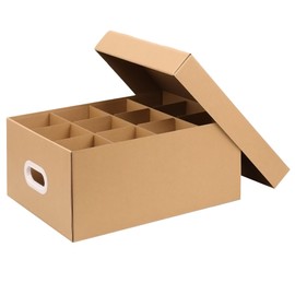 DERZIFUN Canning Jar Storage Boxes Set of 5, 32 oz Mason Jar Storage Boxes with Dividers, Mason Jar Organizer with Handles