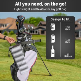 Frostbox Golf Bag Cooler with Ice Pack | Insulated 6-Can Beer Sleeve | Stays Cold for Hours Discreet Hidden Design - Fits in Golf Bag - Black/Gray