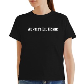 Harding Industries Auntie's Lil Homie - Women's Soft Graphic Misses Cut T-Shirt, Black, XX-Large