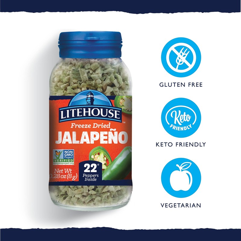 Litehouse Freeze Dried Jalapeno Peppers - Freeze Dried Pepper, Substitute