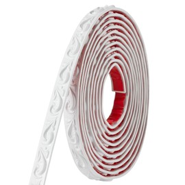 White Peel and Stick Crown Molding Trim 16.4FT x 0.79 Inch - Waterproof Self-Adhesive Cabinet Edge Protector for Kitchens, Bathrooms, Bookshelves - KIJOU