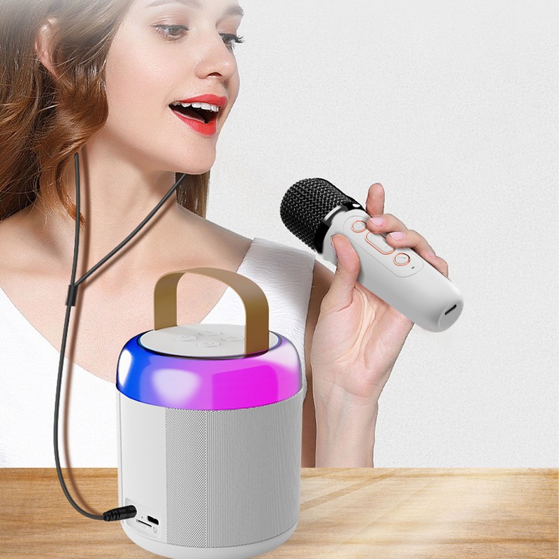 Wireless Karaoke Speakers RGB Light Bluetooth5.3 Speaker with 2 Wireless