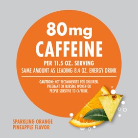 V8 +Energy Sparkling Orange Pineapple Juice Energy Drink, 11.5 fl oz Can (4 Pack)