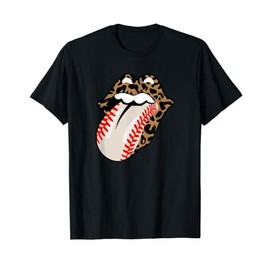 Leopard Tongue with Baseball Seams Graphic. Unisex Comfy Fun T-Shirt