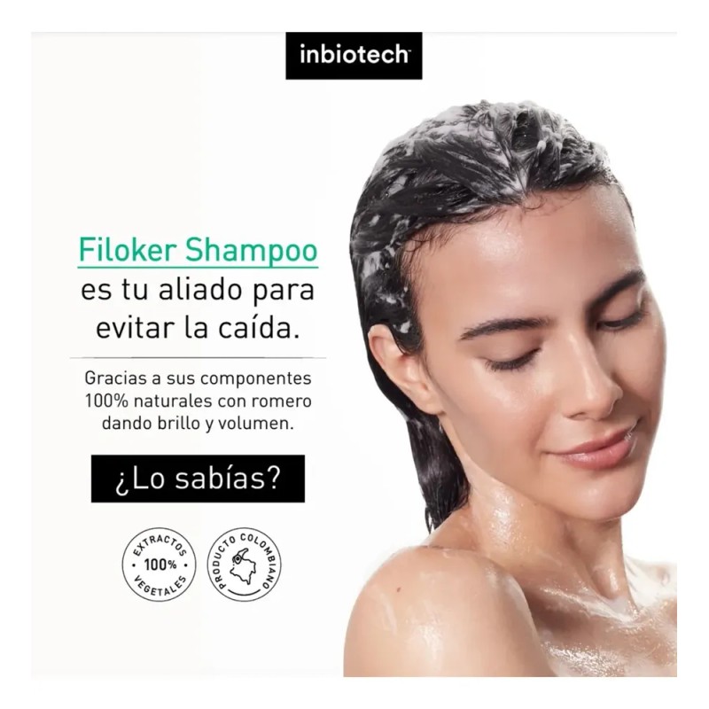 Inbiotech Filoker Shampoo 250ml Anticaída Protege Fortalece