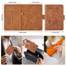 Cozy Core Passport Holder Cover Wallet Case for Travel Must Haves Accessories,RFID Blocking Travelling Wallet Holder for ID, Credit, Business Cards, and Boarding Passes