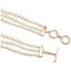 Anne Klein Collar de perlas blancas en tono dorado para