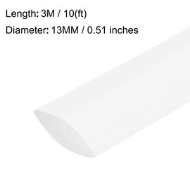 sourcing map Heat Shrink Tubing, 21mm Flat Width 2:1 Heat Shrink Tube Wire Wrap Cable Sleeve 3meter White