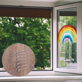 JJUNW 12Pcs Hook and Eye Latch for Door, 3 Inch Heavy Duty Zinc Plated Wire Gate Hook and Eye Latch, Cabin Hook Eye Latch with Mounting Screws, Latch Hook for Indoor and Outdoor Wood Door (7.5CM)