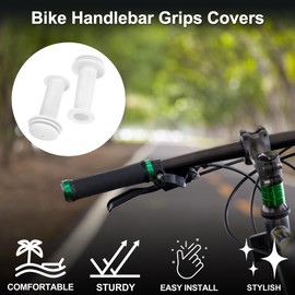 TUCKBOLD Bike Handlebar Grips Covers 95mm Long Lightweight | Bicycle End Grips Protector White 1 Pair
