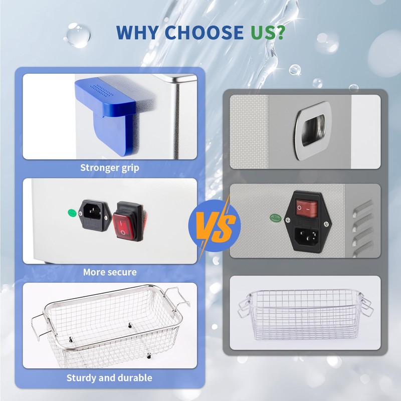 DK SONIC Ultrasonic Cleaner,3L 120W Ultrasonic Jewelry Cleaner with Heater&
