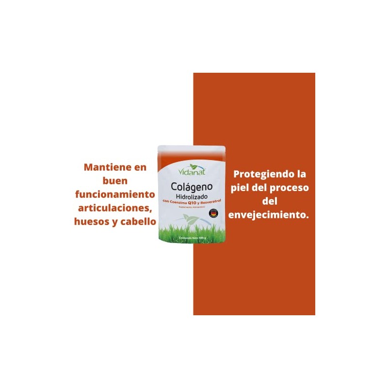 Vidanat Colágeno Hidrolizado Con Coenzima Q10 Y Resveratrol con 300g