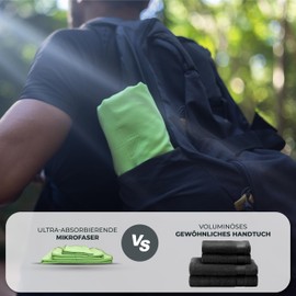 Zenacross Microfibre Towel (Set of 3) with Carry Bag - Quick-Drying and Versatile Fitness Towel - Sports Towel Sizes S, M, L - Green