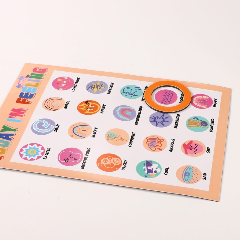 Magnetic Daily Mood Tracker, Bohemia Style Feeling Chart Poster with